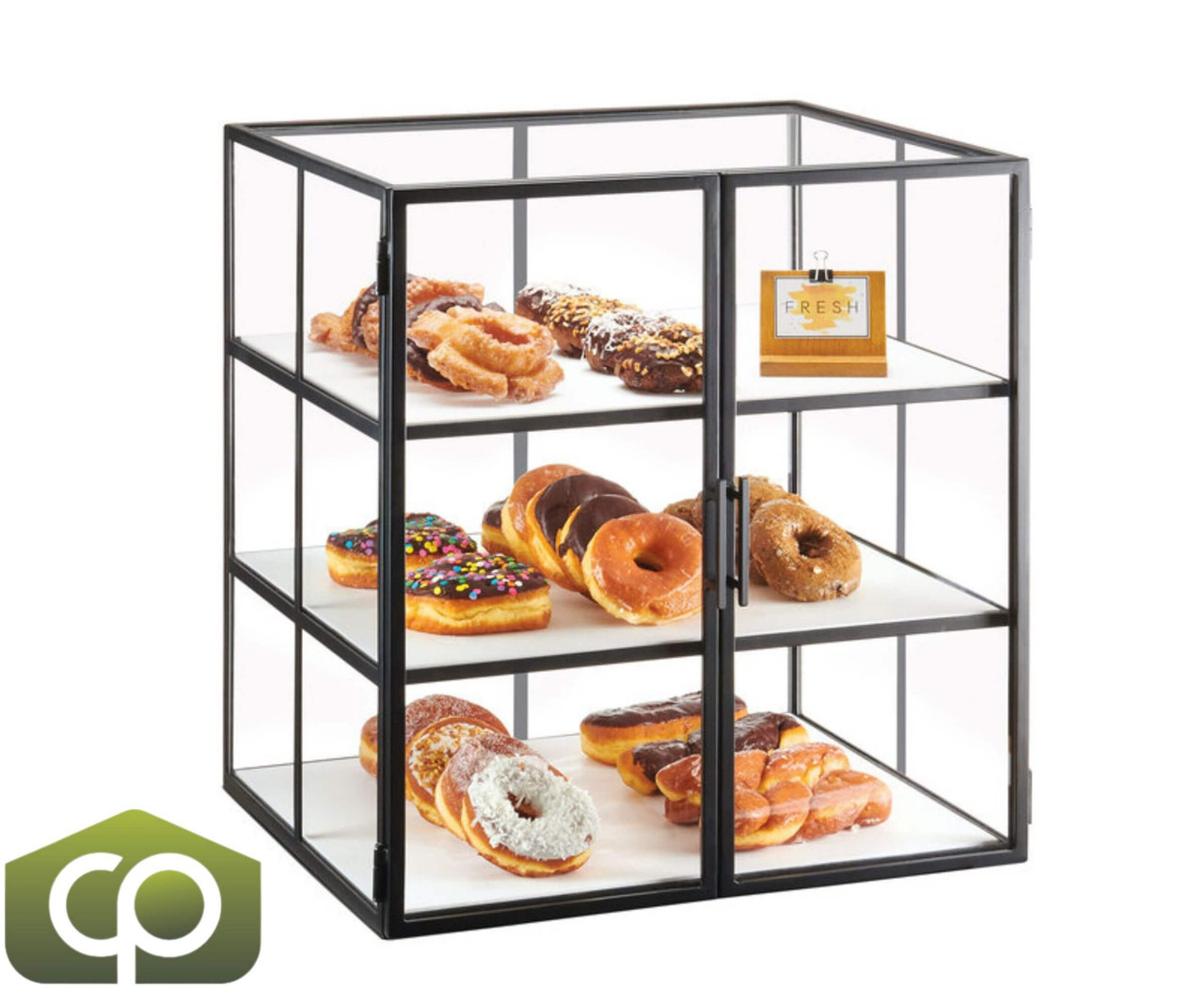 Cal-Mil Monterey 3 Tier Bakery Display Case - 21" x 18 1/4" x 23", Stylish Black-Chicken Pieces