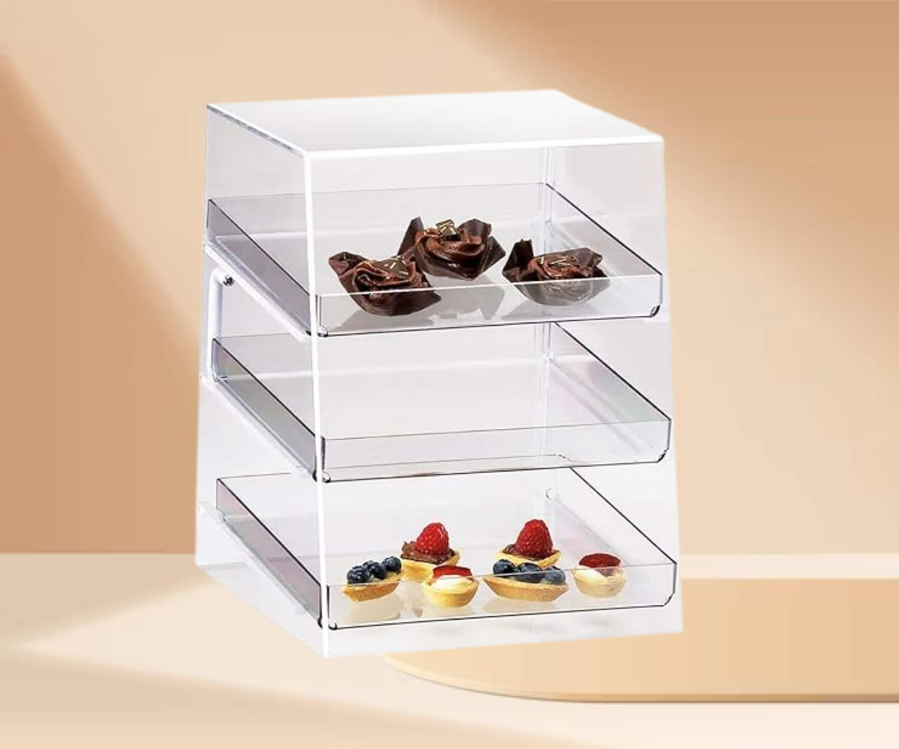 Cal-Mil 10" x 15" x 13 1/2" Classic Three Tier Acrylic Display Case-Chicken Pieces