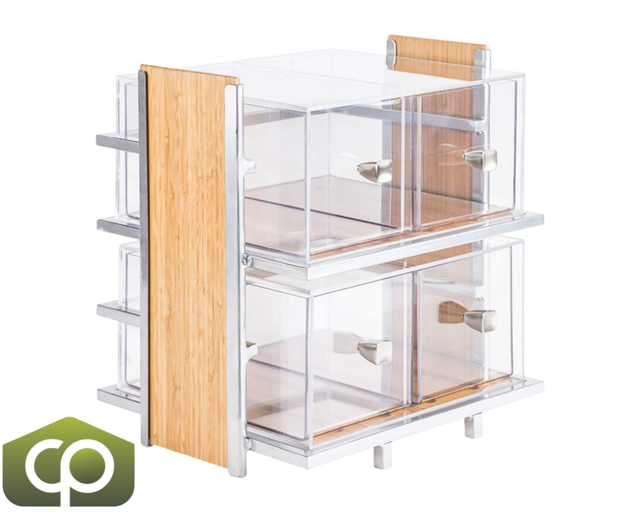 Cal-Mil 14" x 11 1/2" x 15" Eco Modern Two Tier Bread Display Case-Chicken Pieces