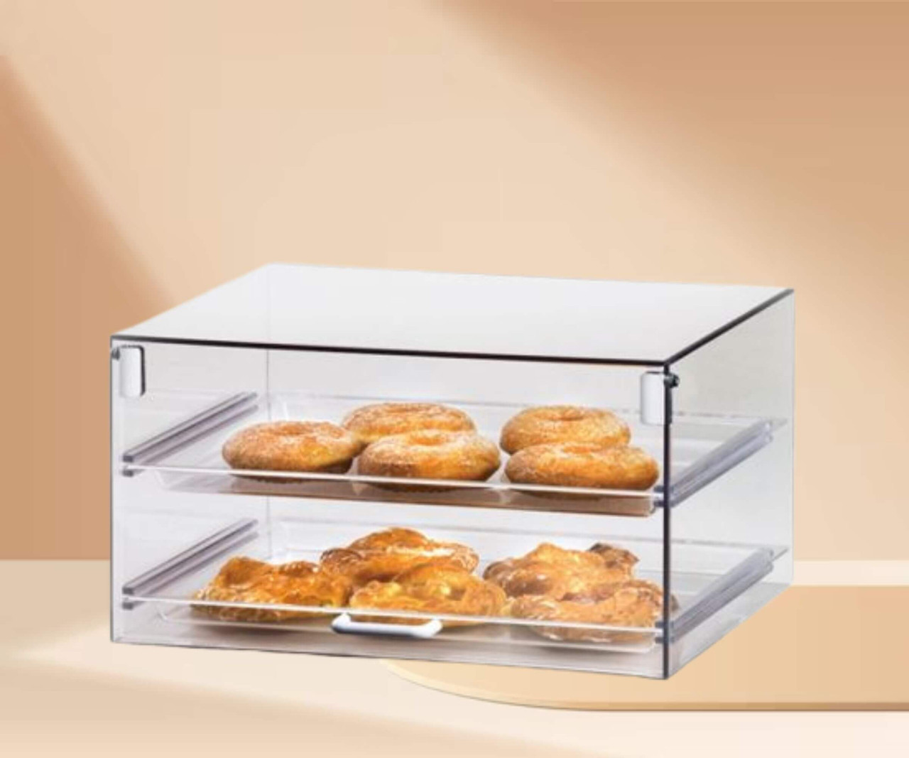 Cal-Mil 18 1/2" x 14" x 10"Classic Stackable Two Tier Acrylic Display Case-Chicken Pieces