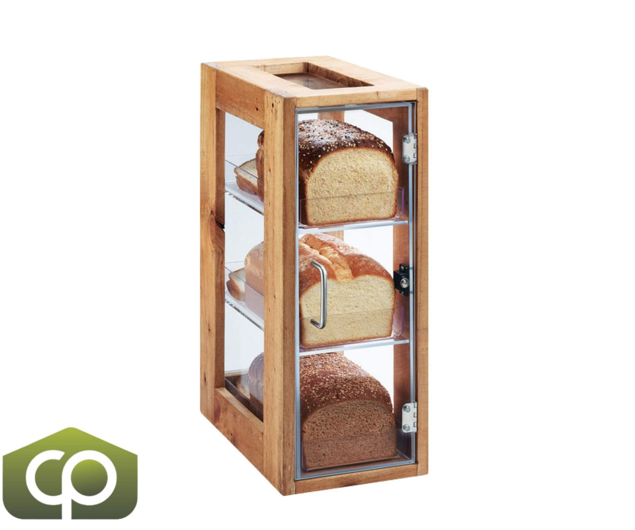 Cal-Mil 3" x 8" x 20 1/2" Madera Rustic Pine 3 Tier Bread Display Case-Chicken Pieces