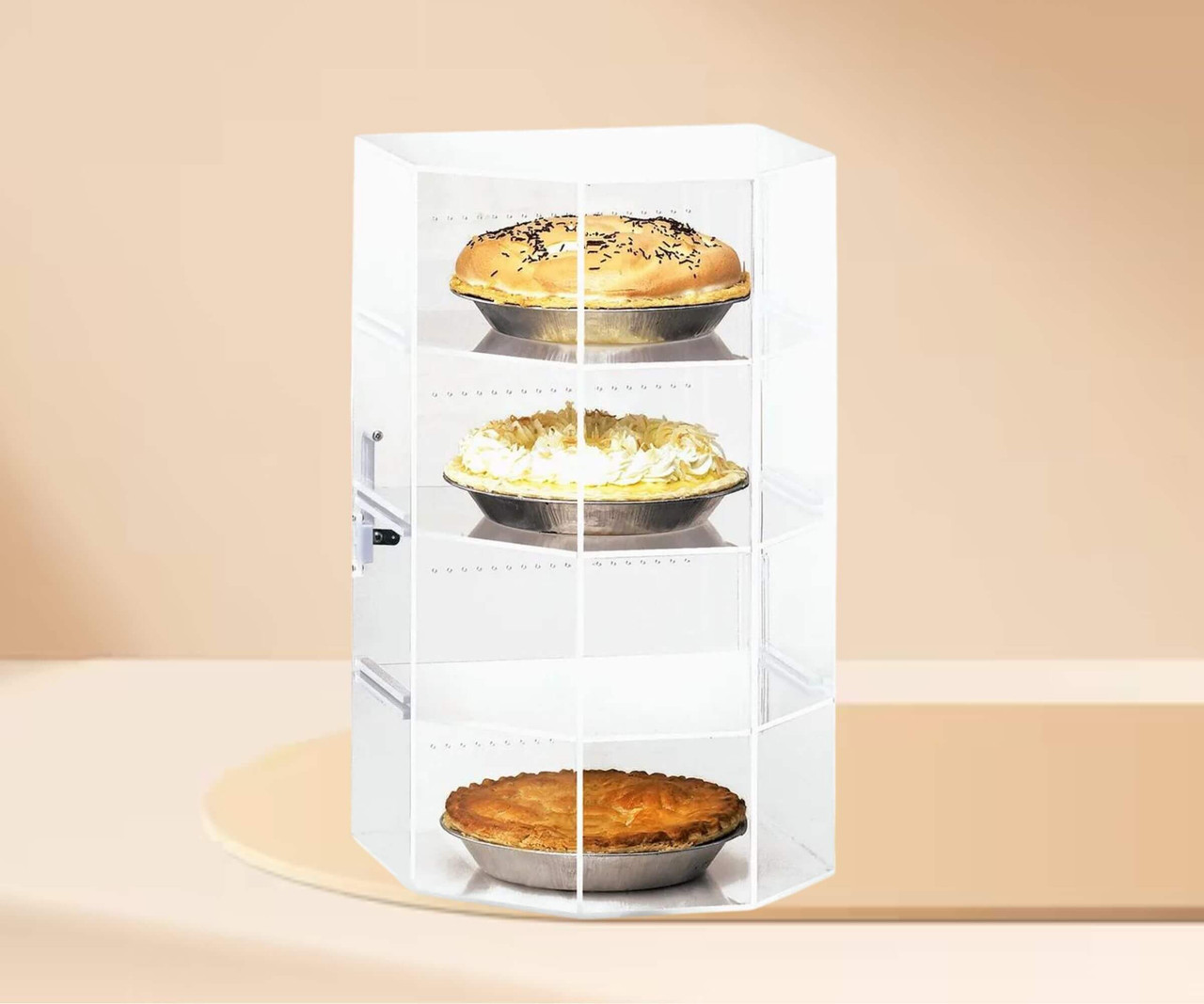 Cal-Mil Classic 13" x 12 1/2" x 21 1/2" Four Tier Acrylic Cake Pie Display Case-Chicken Pieces
