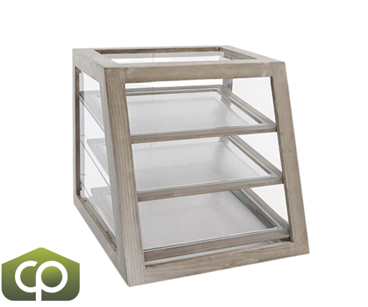 Cal-Mil Aspen 21" x 21 1/2" x 21 1/2" Slanted Attendant 3-Tier Display Case-Chicken Pieces