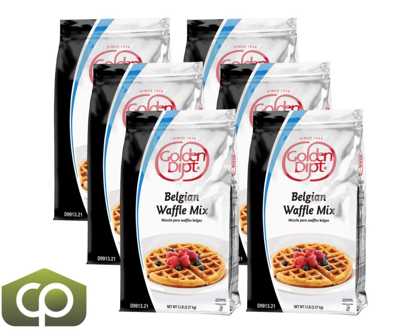 Golden High-Rising Dipt 5 lb. Belgian Waffle Base Mix - 6/Case-Chicken Pieces