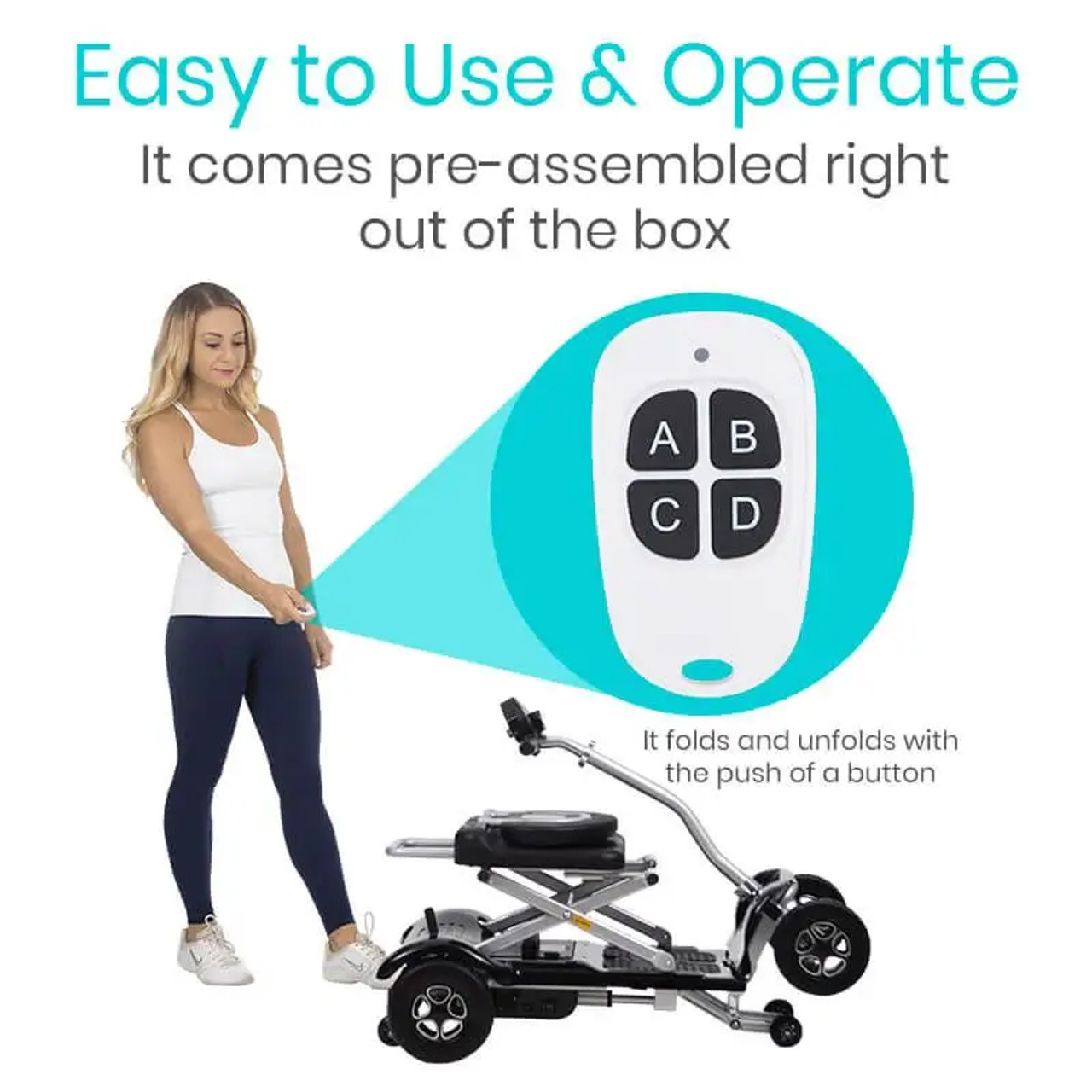 Vive Health Smooth, Safe Lightweight Foldaway Mobility Scooter-Chicken Pieces