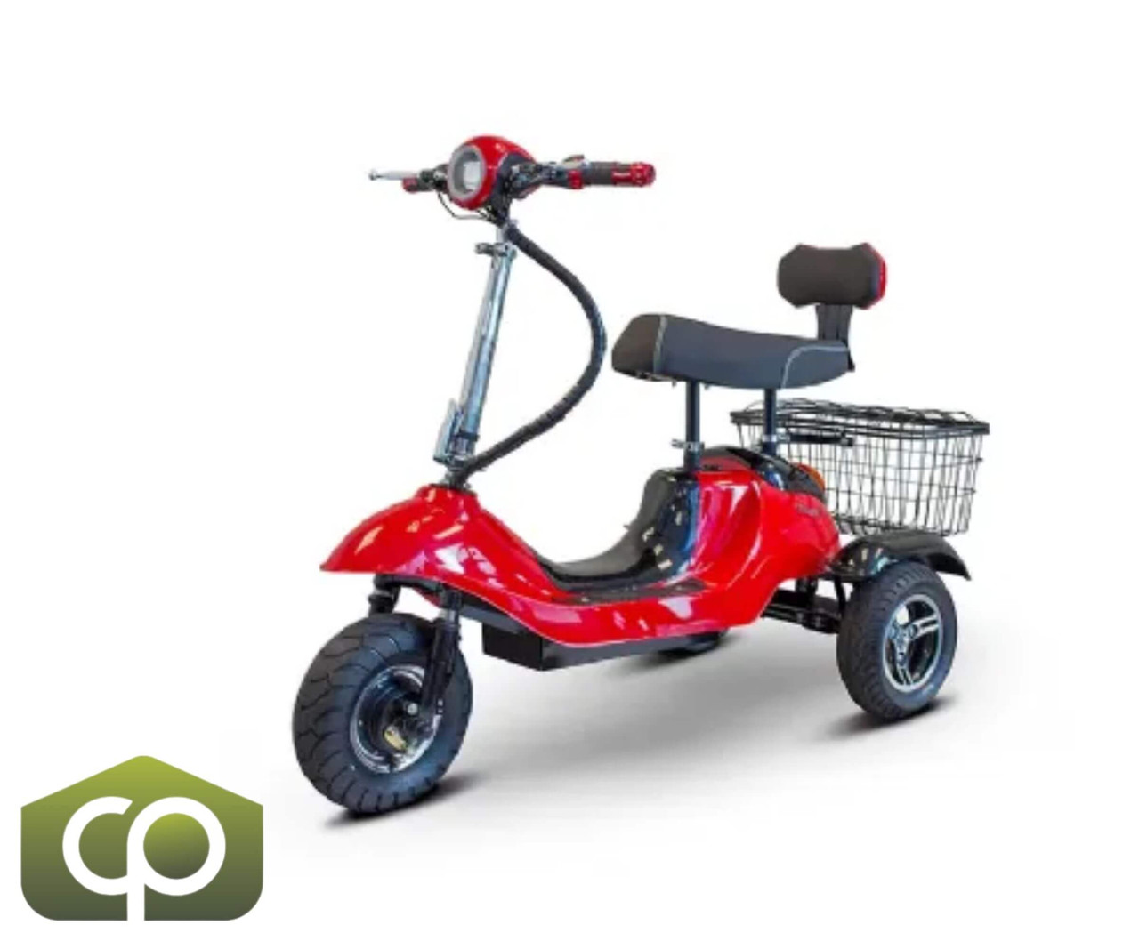 EWheels Mobility Solution 3 Wheel Sporty High-Speed Scooter with Basket-Chicken Pieces