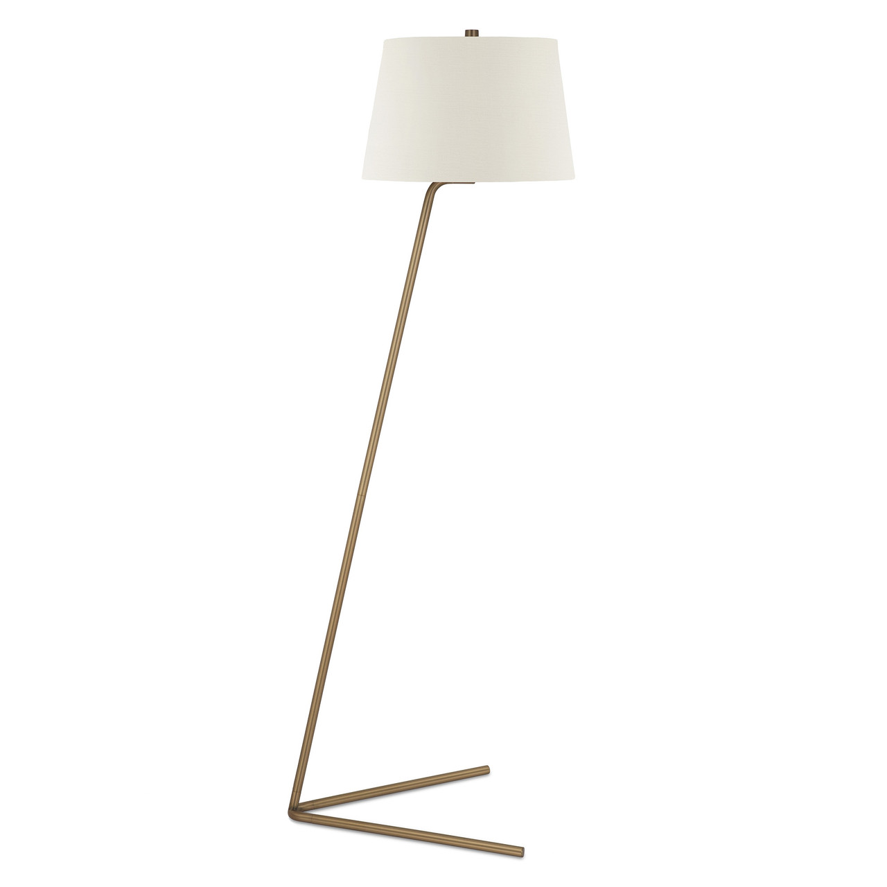 60" Brass Novelty Floor Lamp With White Frosted Glass Drum Shade - CP-HMEROOTS-523458