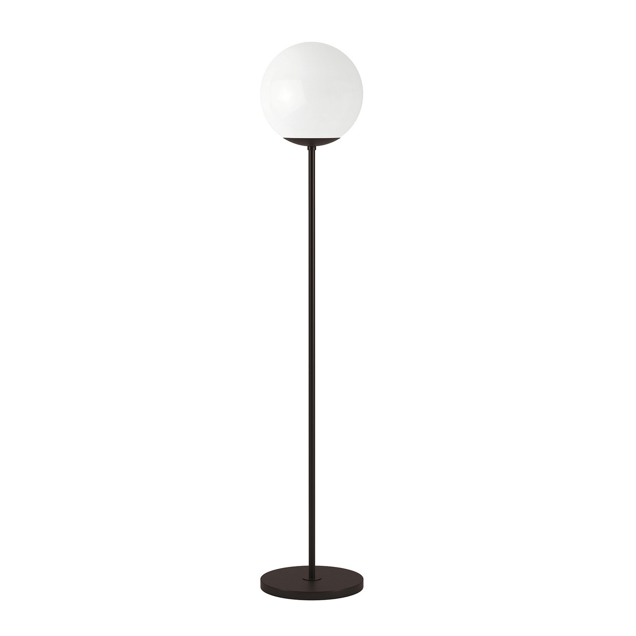 62" Black Novelty Floor Lamp With White Frosted Glass Globe Shade - Chicken Pieces