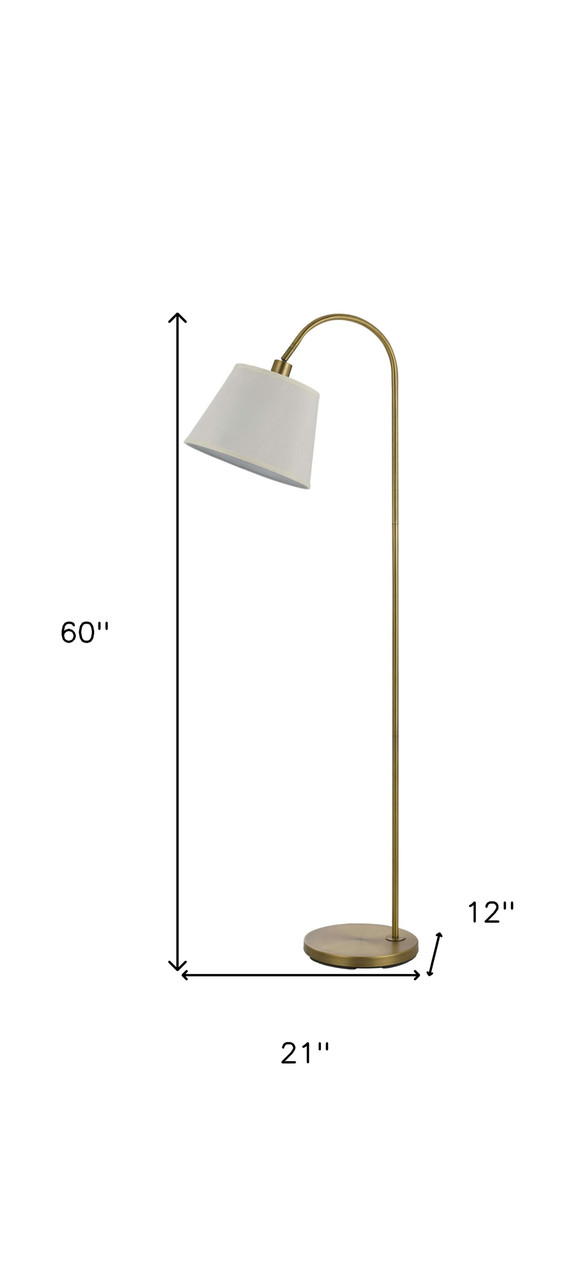 60" Bronze Traditional Shaped Floor Lamp With White Empire Shade - Chicken Pieces