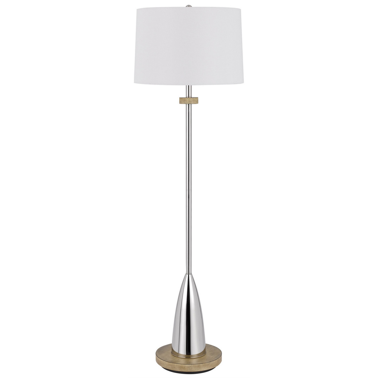 61" Chrome Traditional Shaped Floor Lamp With White Square Shade - Chicken Pieces