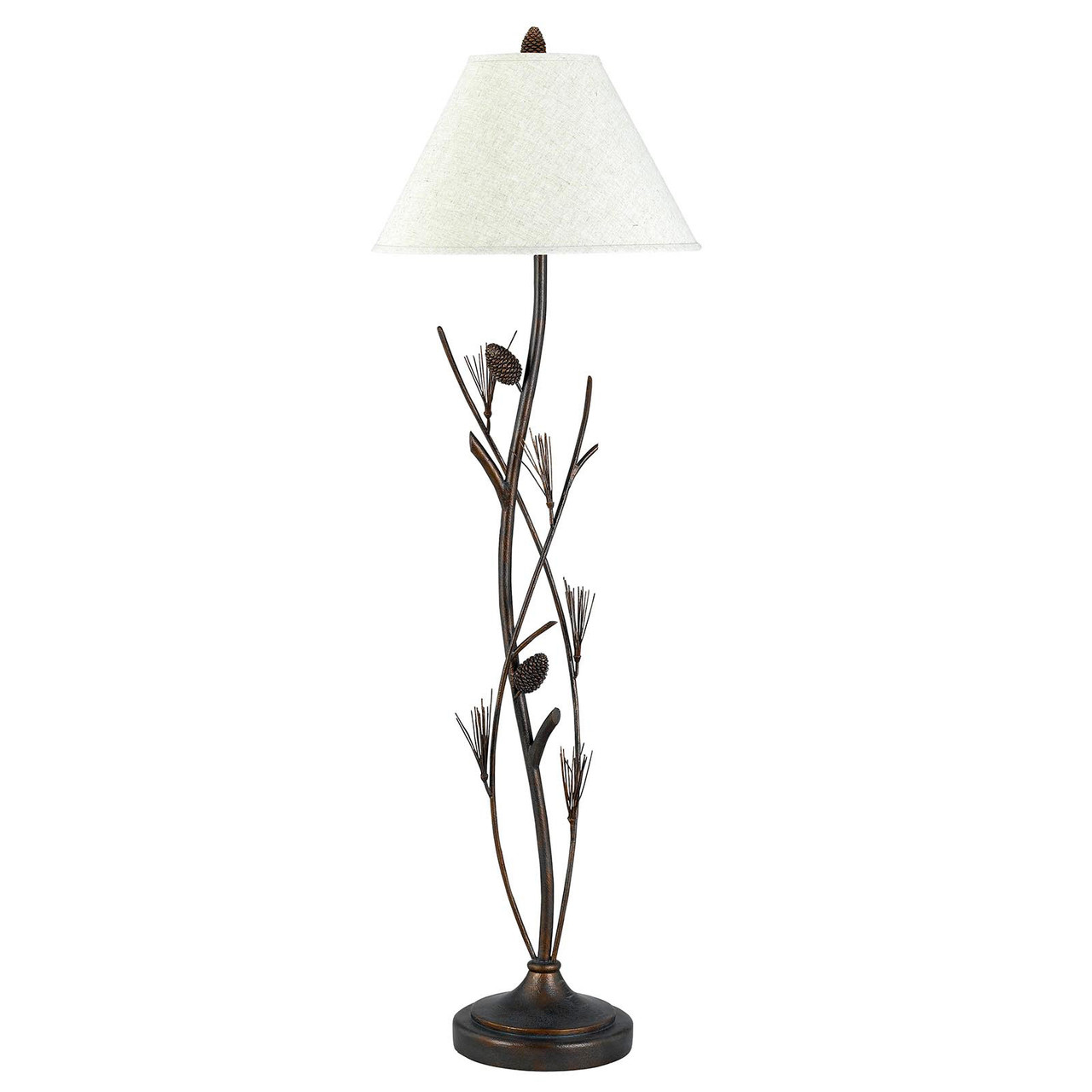 60" Rusted Traditional Shaped Floor Lamp With Brown Empire Shade - Chicken Pieces