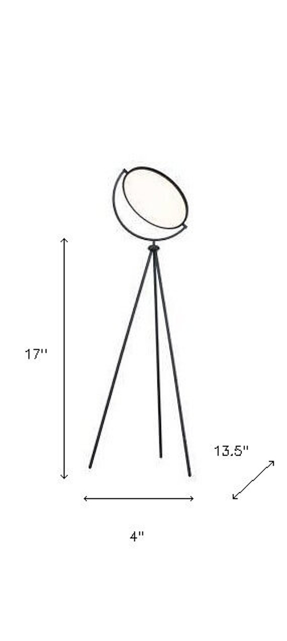 60" Black LED Tripod Color Changing Floor Lamp With Globe - Chicken Pieces