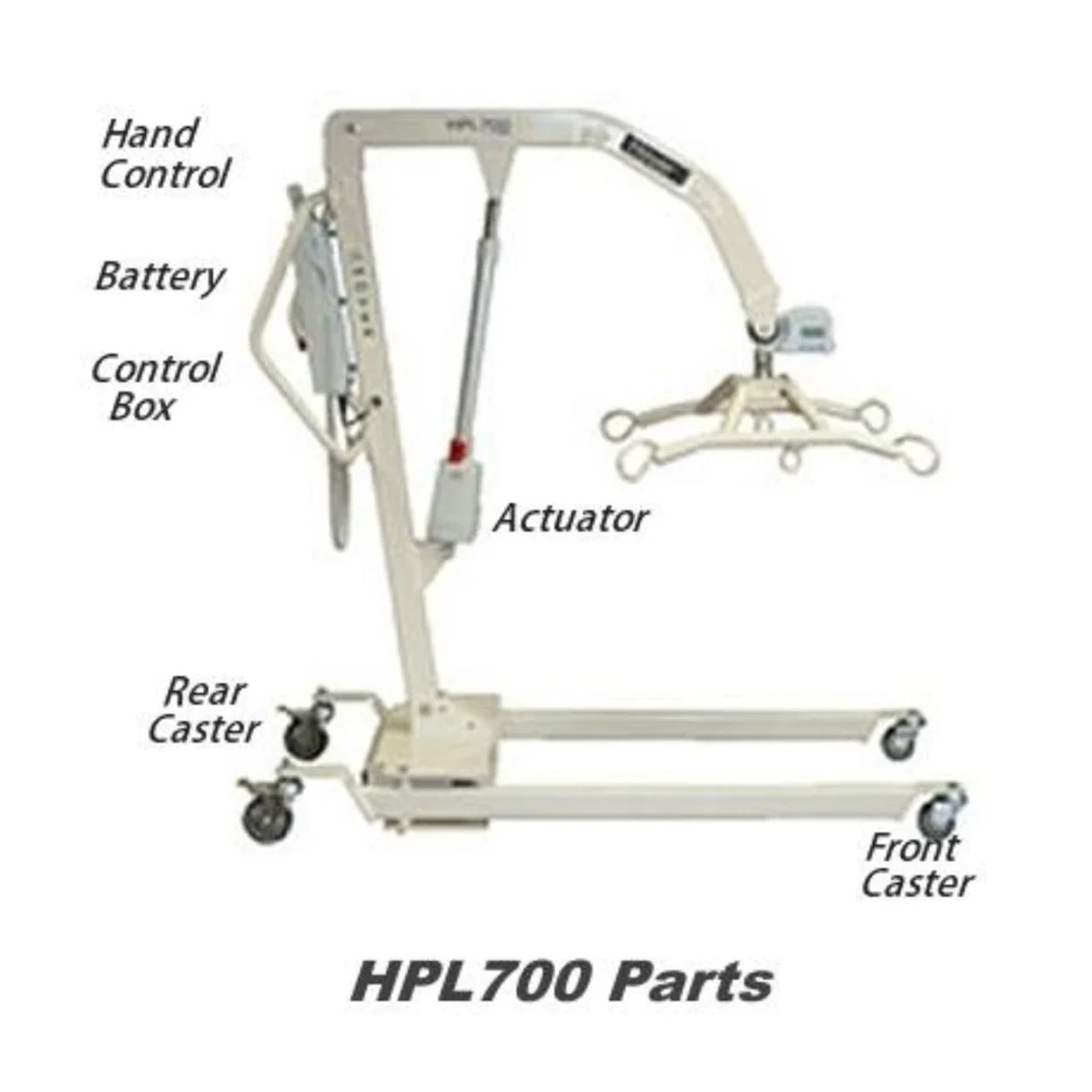 Hoyer HPL700 Electric Mobile Lift Bariatric Patient Care with Adjustable Base-Chicken Pieces