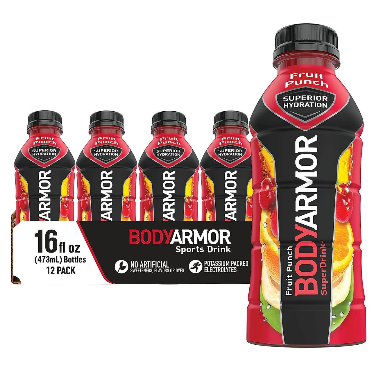 BODYARMOR Sports SuperDrink Coconut Water Hydration Fruit Punch 473ml -12 PACK