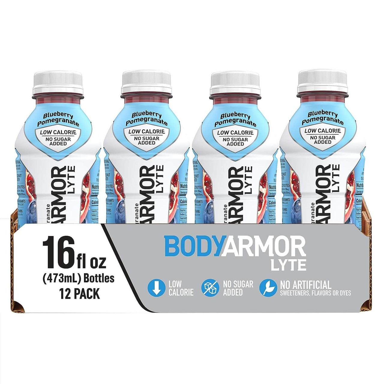 BODYARMOR Sports SuperDrink Coconut Water Hydration Blueberry Pomegranate Lyte 473ml Low Calorie-12 PACK