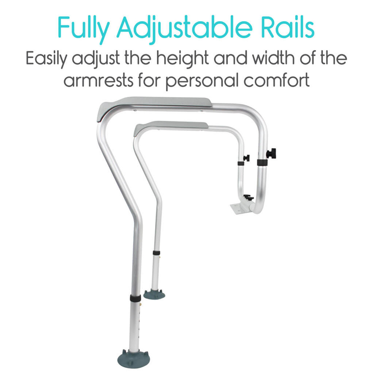 Toilet Safety Rail (3 Pack) - Adjustable Height and Width for Universal Fit-Chicken Pieces