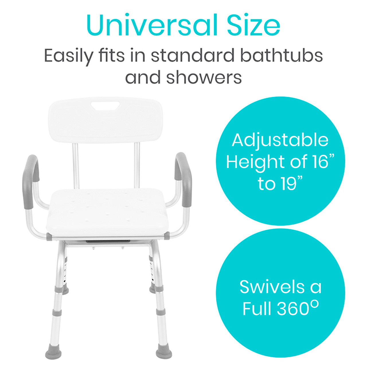 Vive Swivel Shower Chair - Mobility Aid for Safe and Comfortable Bathing-Chicken Pieces