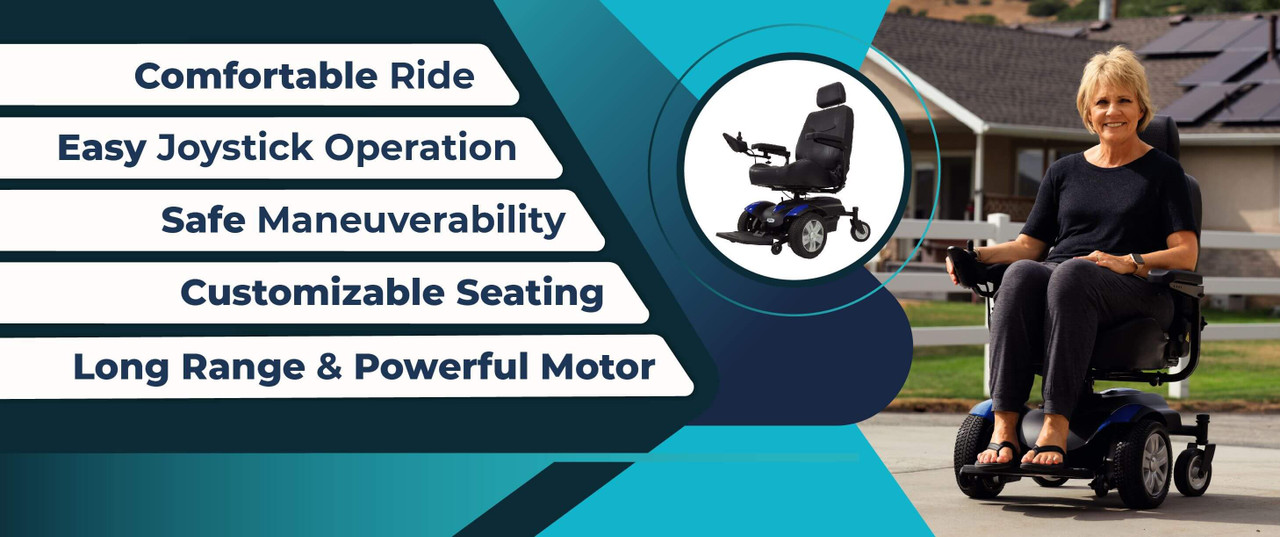 Vive Mobility Electric Wheelchair Model V, Comfortable and Versatile Power Chair-Chicken Pieces