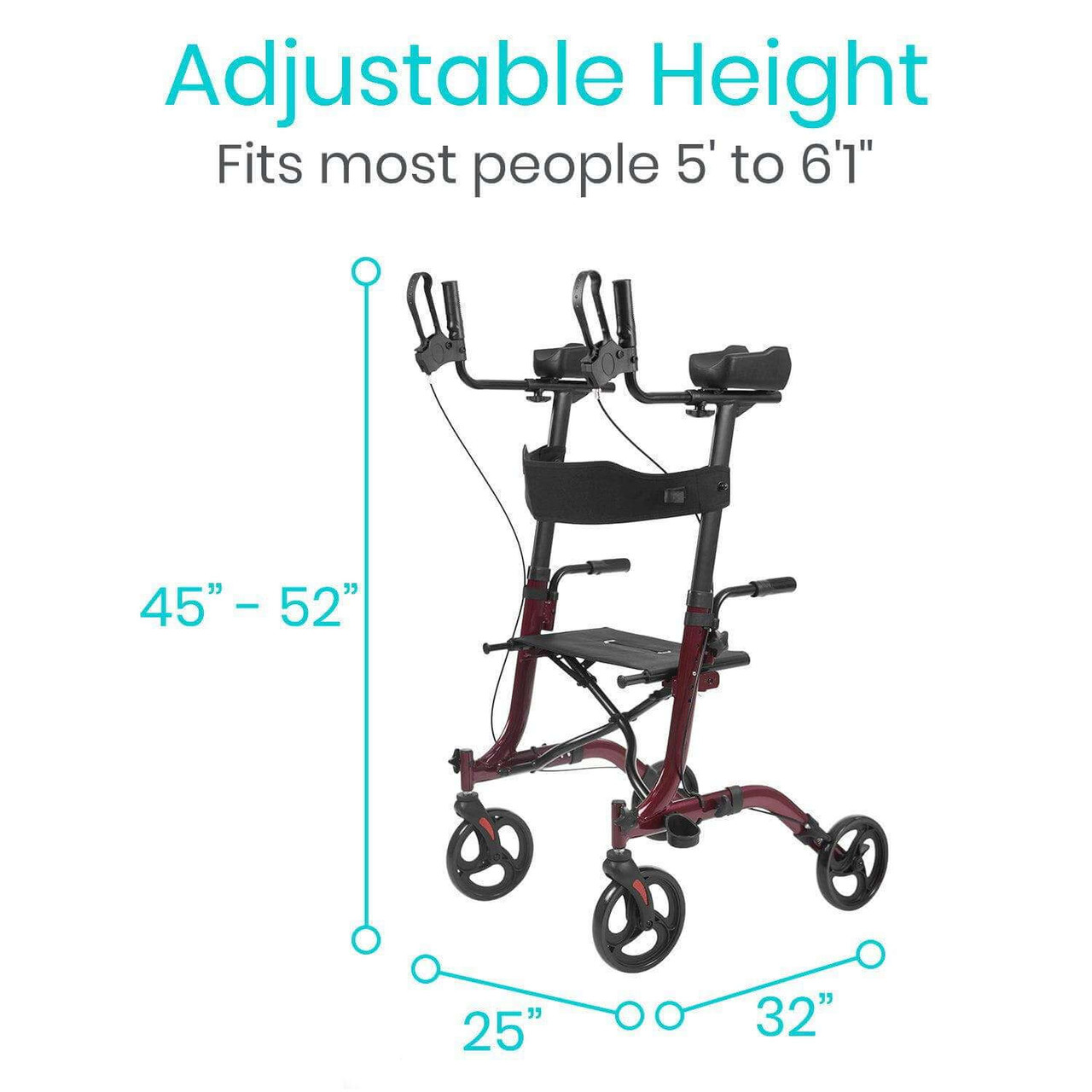 Vive Upright Walker - Comfortable and Stable Walking Aid with Adjustable Handles-Chicken Pieces