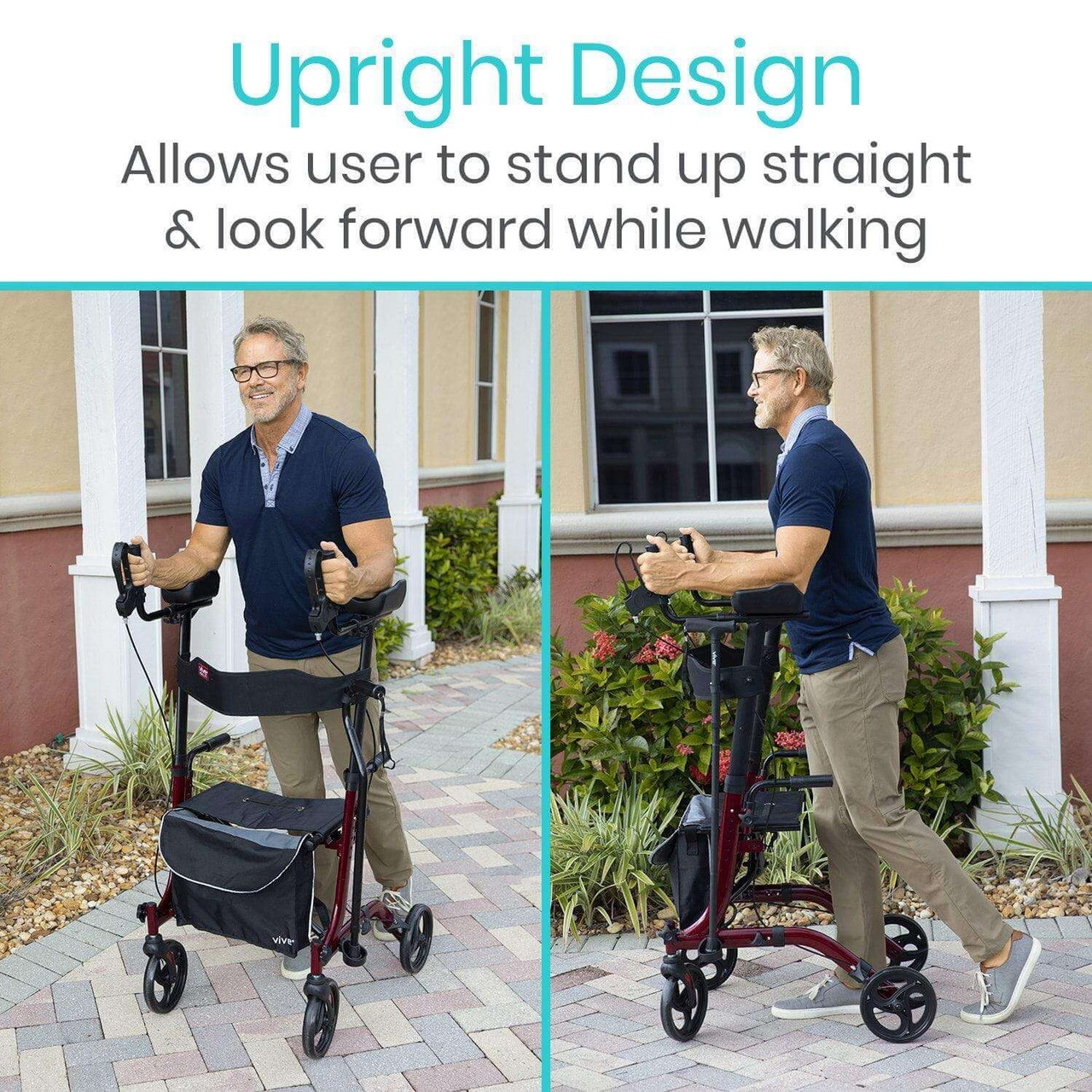 Vive Upright Walker - Comfortable and Stable Walking Aid with Adjustable Handles-Chicken Pieces
