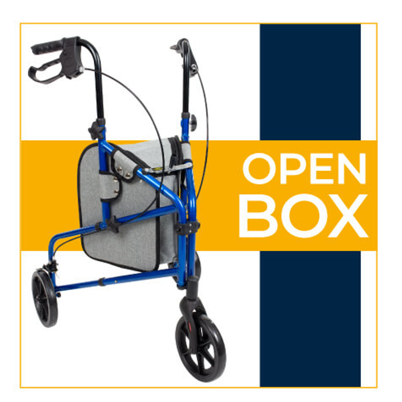 Vive 3-Wheel Rollator *Open Box*- Compact and Lightweight Mobility Aid-Chicken Pieces