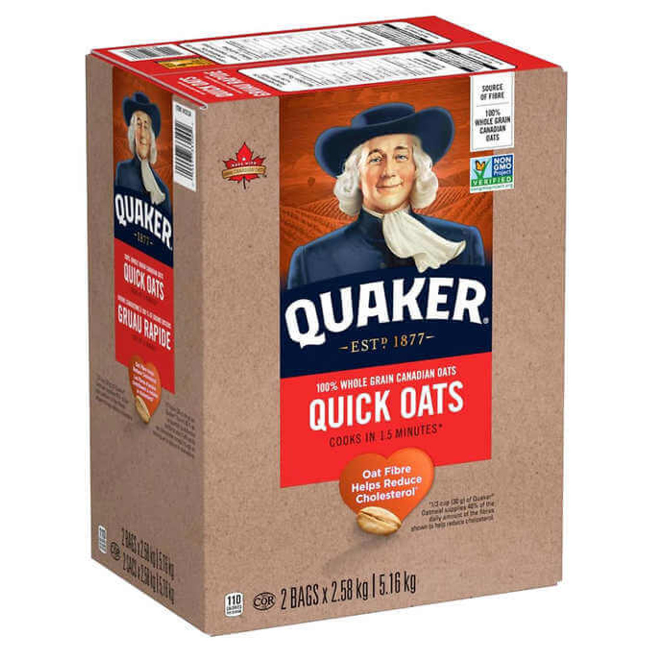 Quaker Quick Oats - 2 × 2.58 kg | Fast-Cooking Whole-Grain Oats(4/Case)-Chicken Pieces
