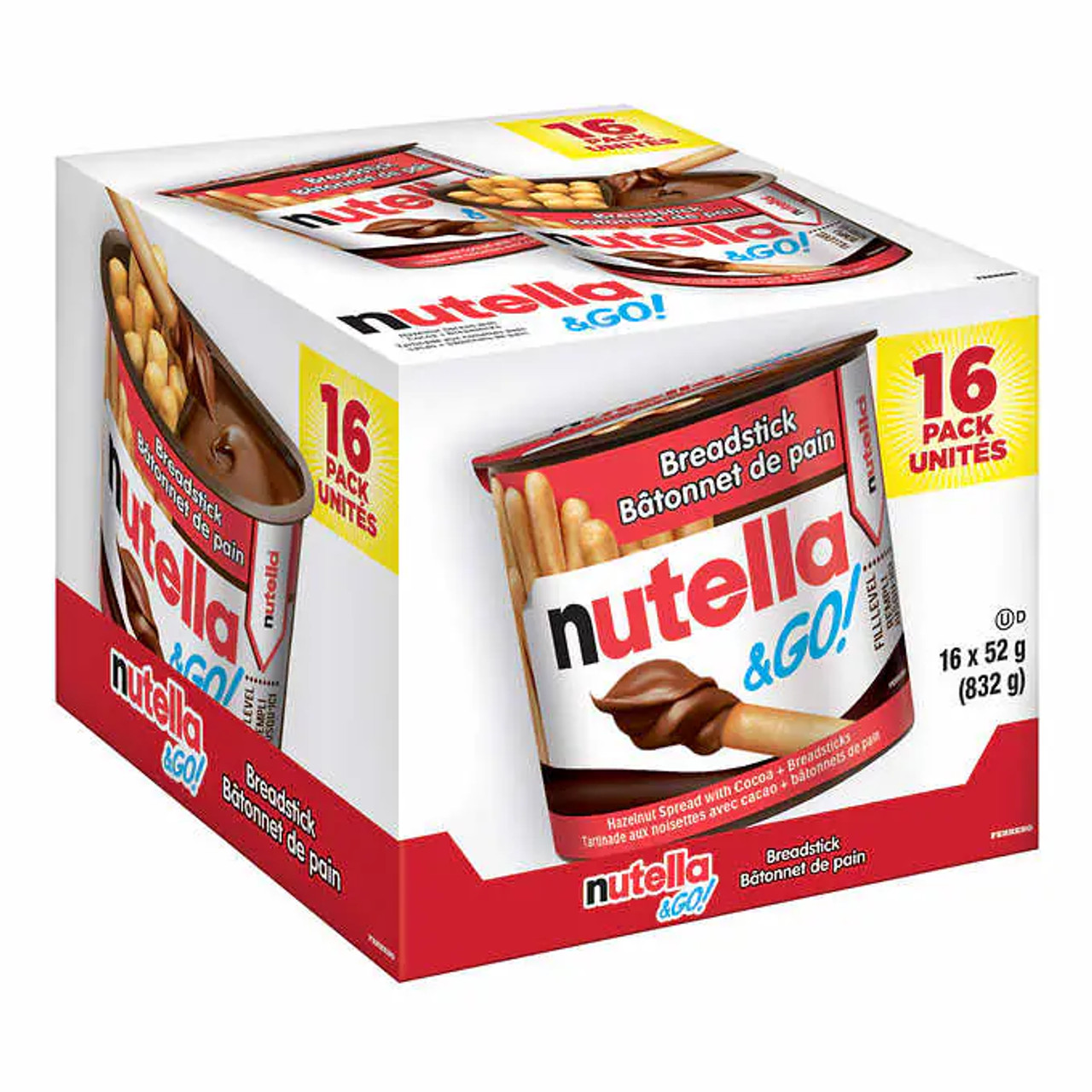 Nutella & Go Snack Packs, 16 × 52 g - Irresistible Hazelnut Chocolate (4/Case)-Chicken Pieces