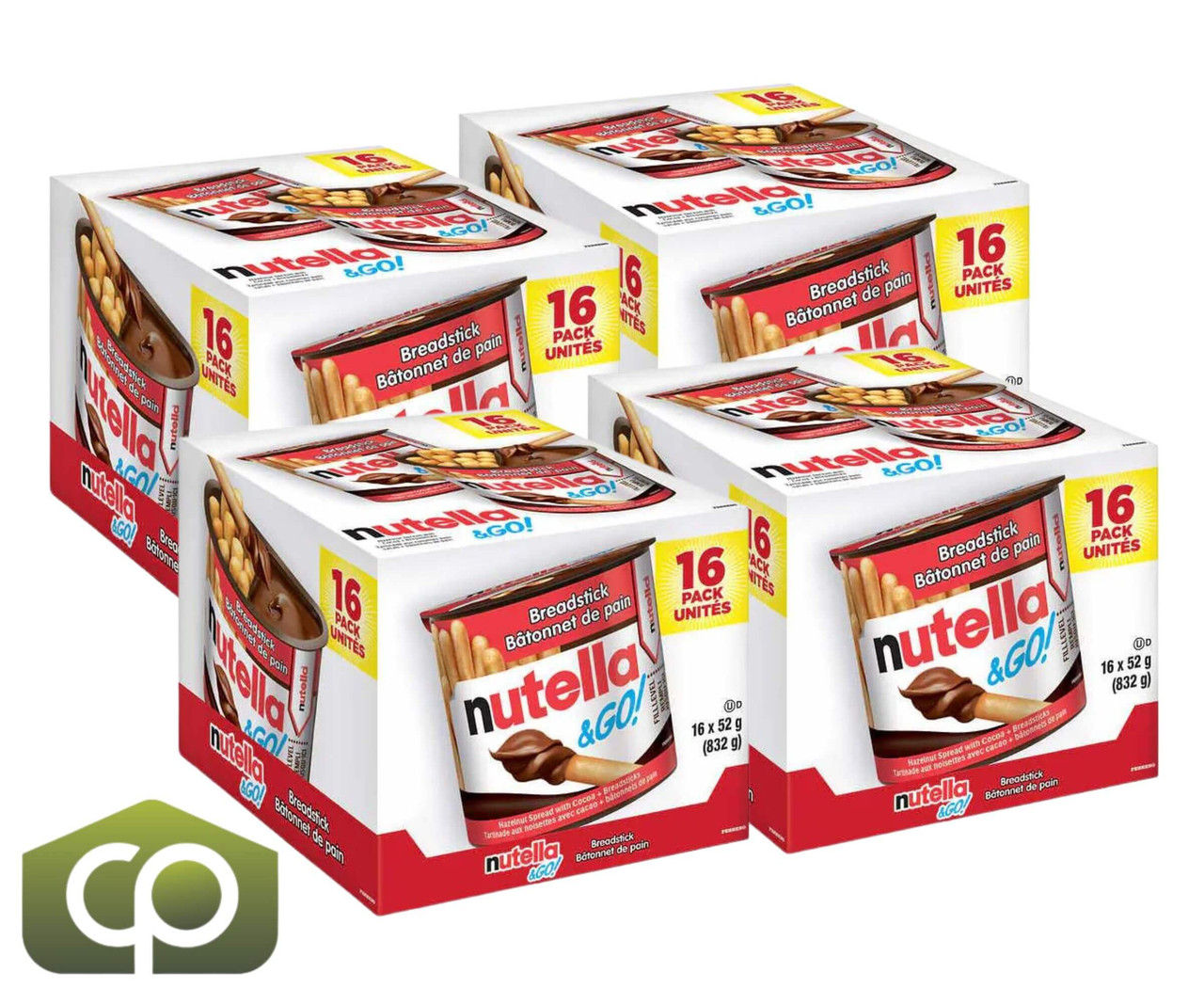 Nutella & Go Snack Packs, 16 × 52 g - Irresistible Hazelnut Chocolate (4/Case)-Chicken Pieces