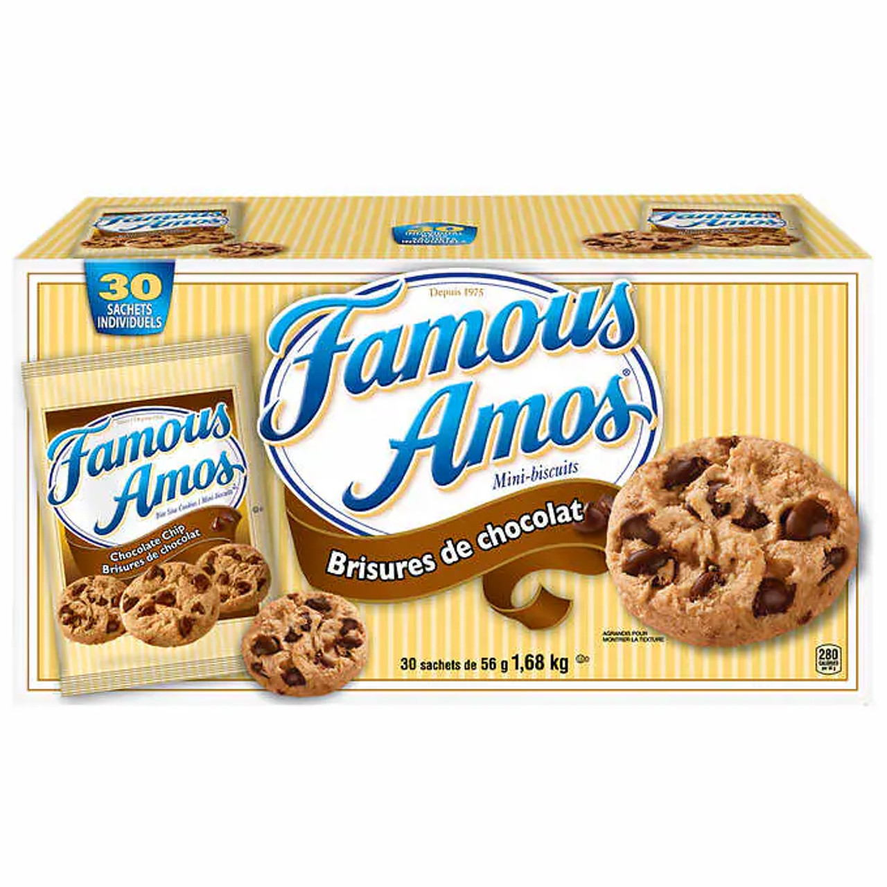 Famous Amos Bite-Size Cookies, 30-Count - Irresistible Chocolate Chip Bliss (4/Case)-Chicken Pieces