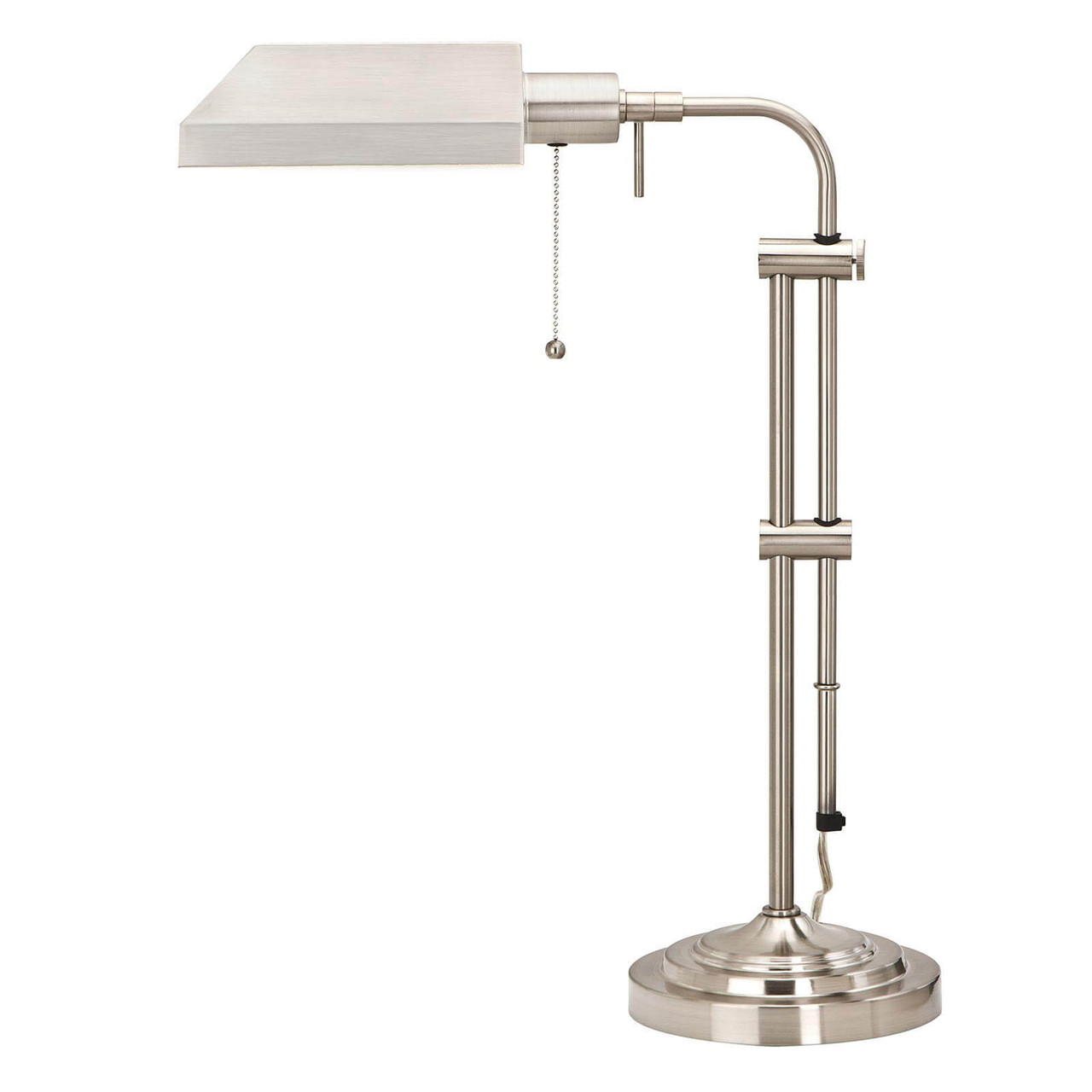 26" Nickel Metal Adjustable Table Lamp With Nickel Rectangular Shade - Chicken Pieces