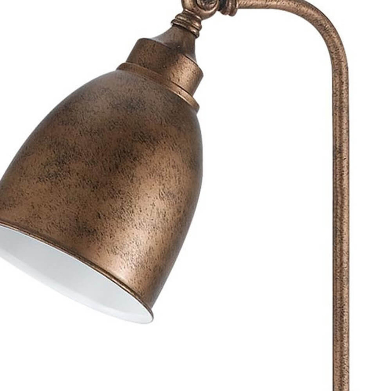 28" Rust Metal Adjustable Table Lamp With Rust Dome Shade - Chicken Pieces