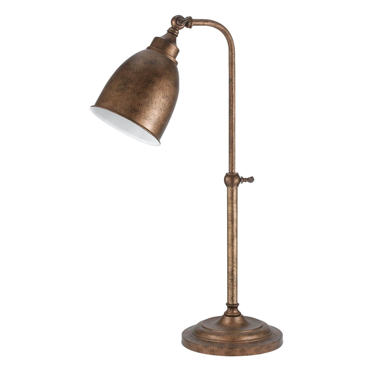 28" Rust Metal Adjustable Table Lamp With Rust Dome Shade - Chicken Pieces