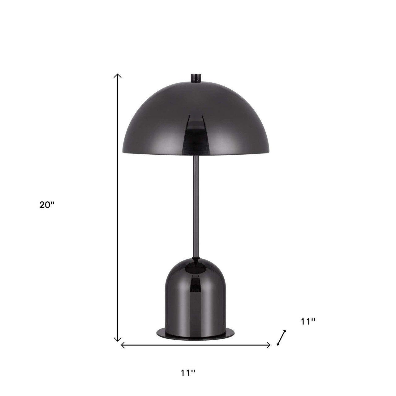 20" Gunmetal Metal Desk Table Lamp With Gunmetal Dome Shade - Chicken Pieces