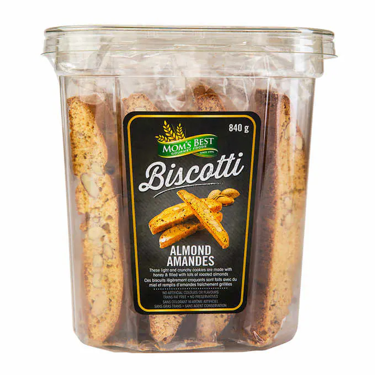 Mom’s Best Gourmet Foods Almond Biscotti, 840 g - Light, Crunchy (4/Case)-Chicken Pieces