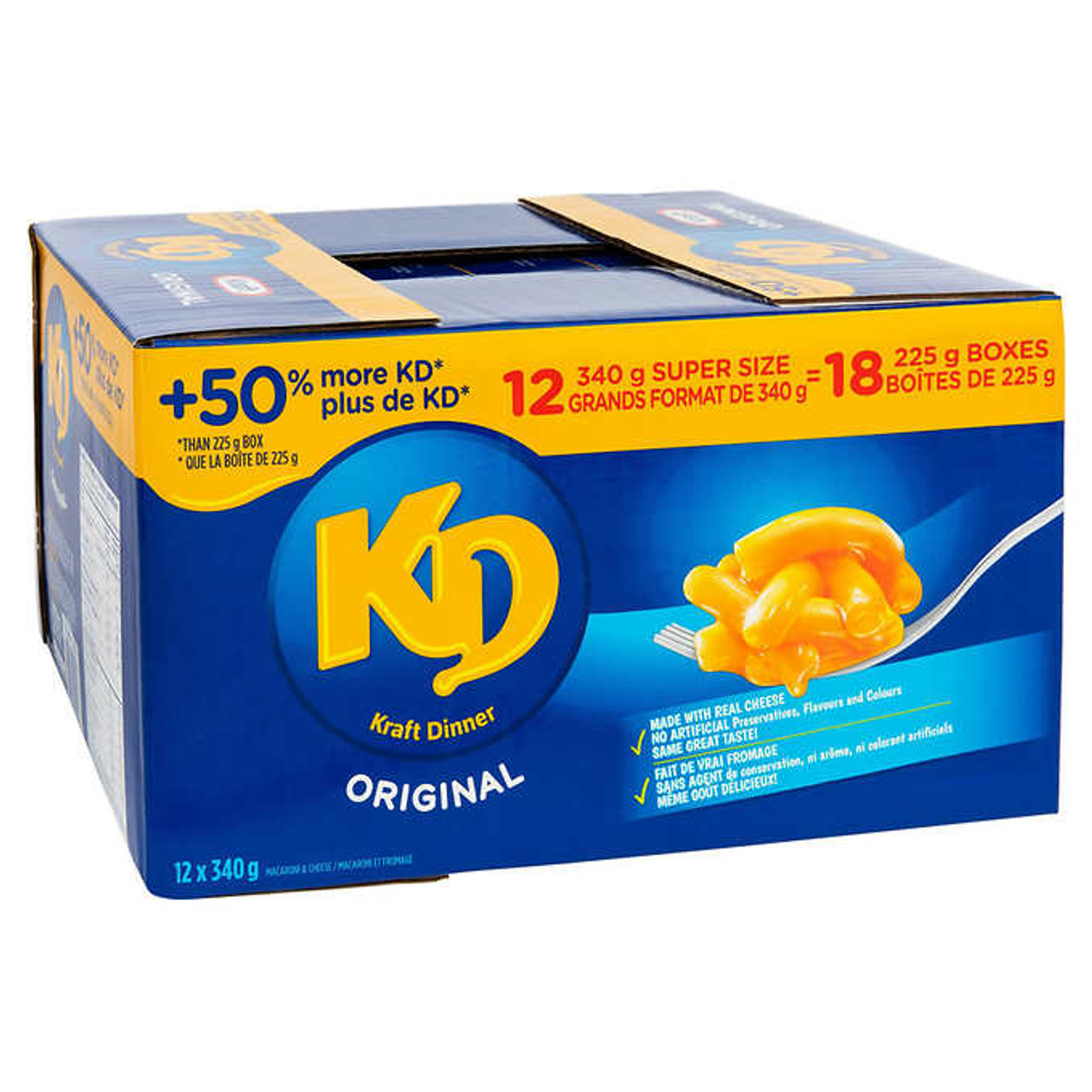 Kraft Dinner Original Macaroni and Cheese, 12 x 340 g (4/Case) - Super-Size-Chicken Pieces