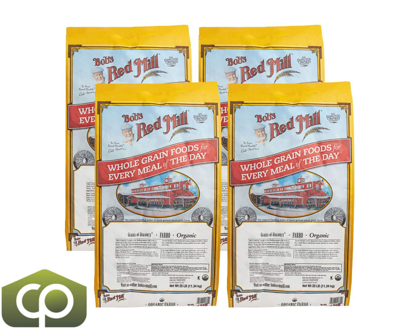 Bob's Red Mill 25 lbs. (11.34 kg) Organic Farro - Ancient Nutrient (60 BAGS/PALLET) - Chicken Pieces