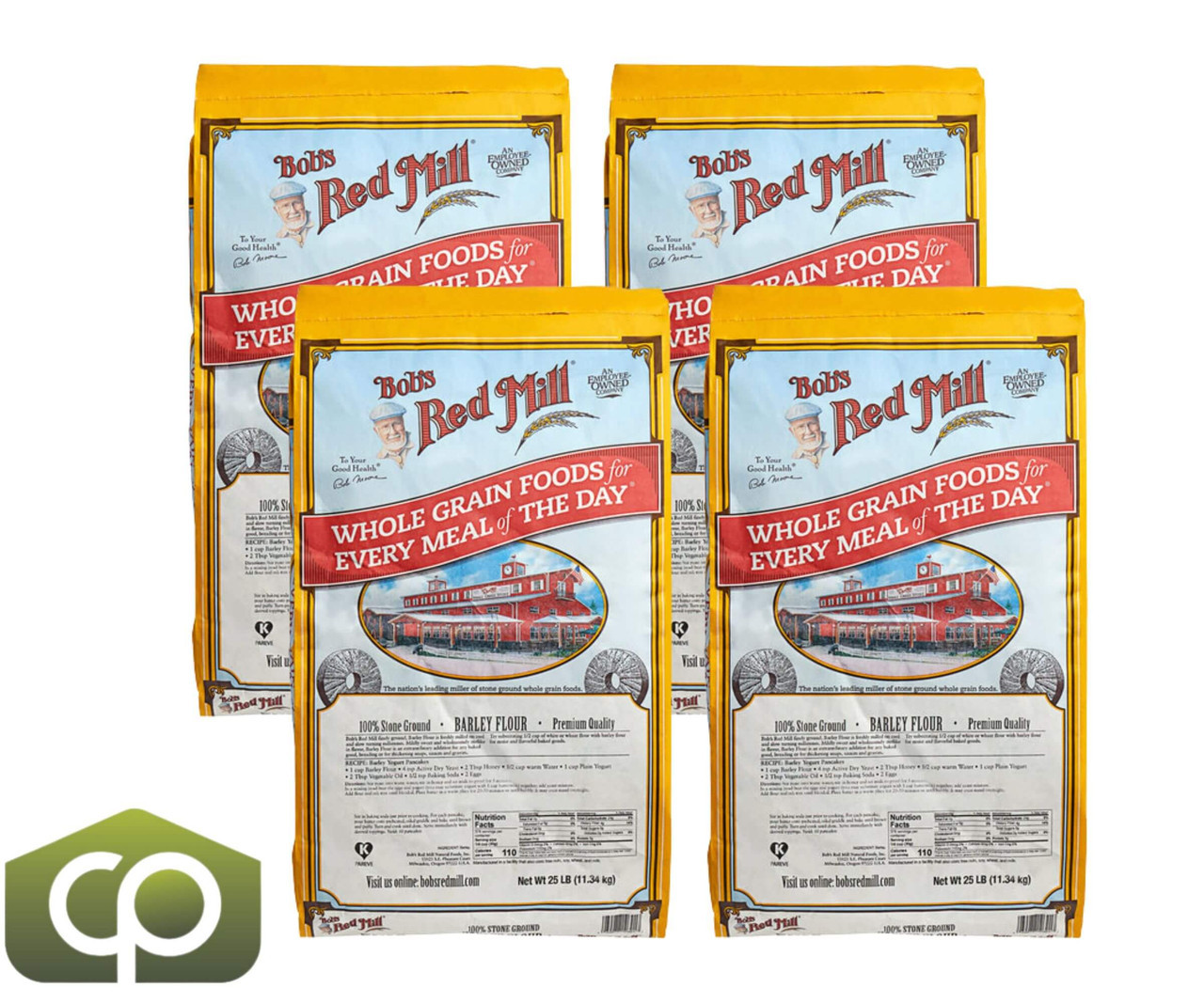 Bob's Red Mill 25 lbs. (11.34 kg) Barley Flour - Rich, Nutty Goodness (60 BAGS/PALLET) - Chicken Pieces