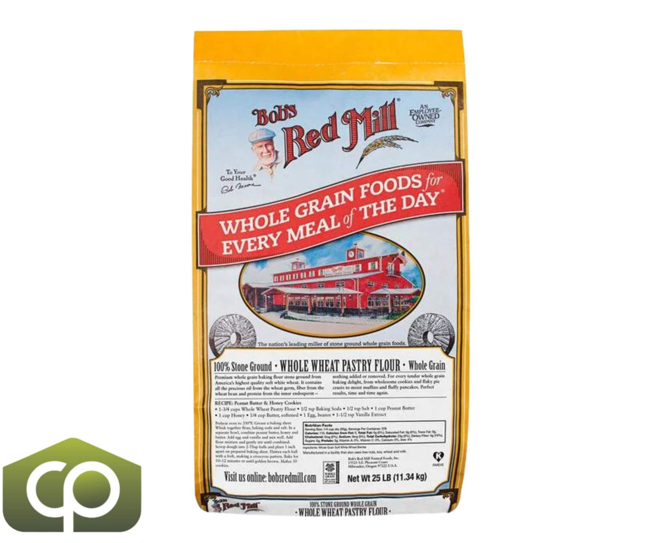 Bob's Red Mill 25 lbs. (11.34 kg) Whole Wheat Pastry Flour (60 BAGS/PALLET) - Chicken Pieces