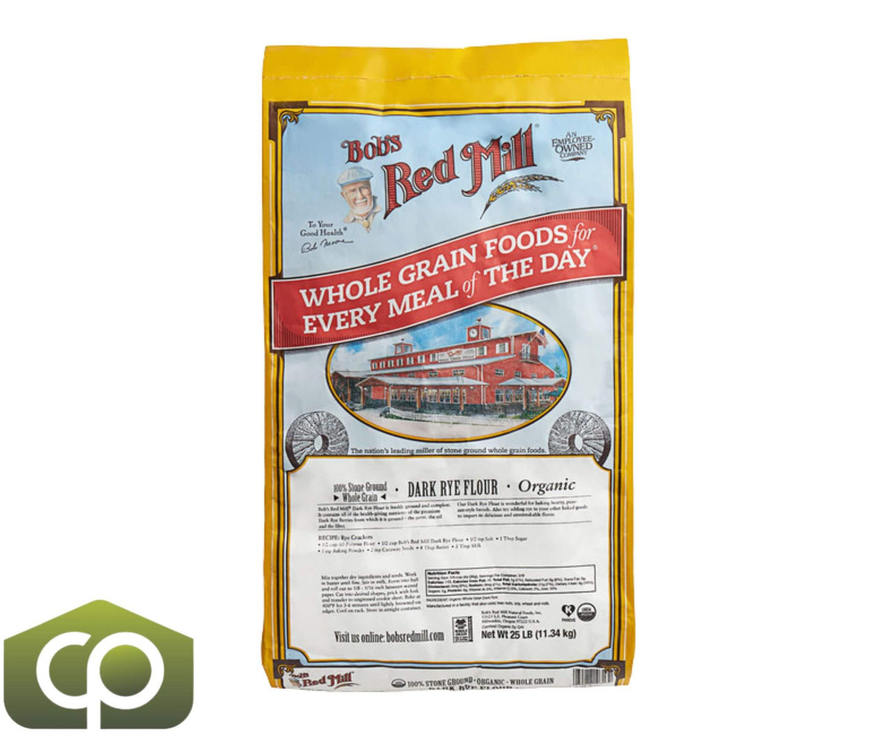 Bob's Red Mill 25 lbs. (11.34 kg) Organic Dark Rye Flour (60 BAGS/PALLET) - Chicken Pieces
