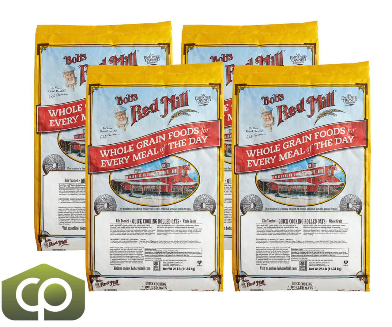 Bob's Red Mill 25 lb. (11.34 kg) Quick-Cooking Whole Grain Rolled Oats (60 BAGS/PALLET) - Chicken Pieces