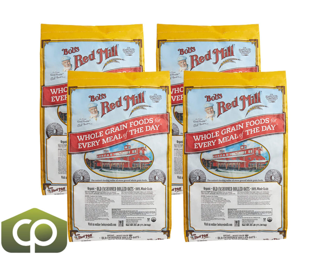 Bob's Red Mill 25 lb. (11.34 kg) Organic Whole Grain Rolled Oats (60 BAGS/PALLET) - Chicken Pieces