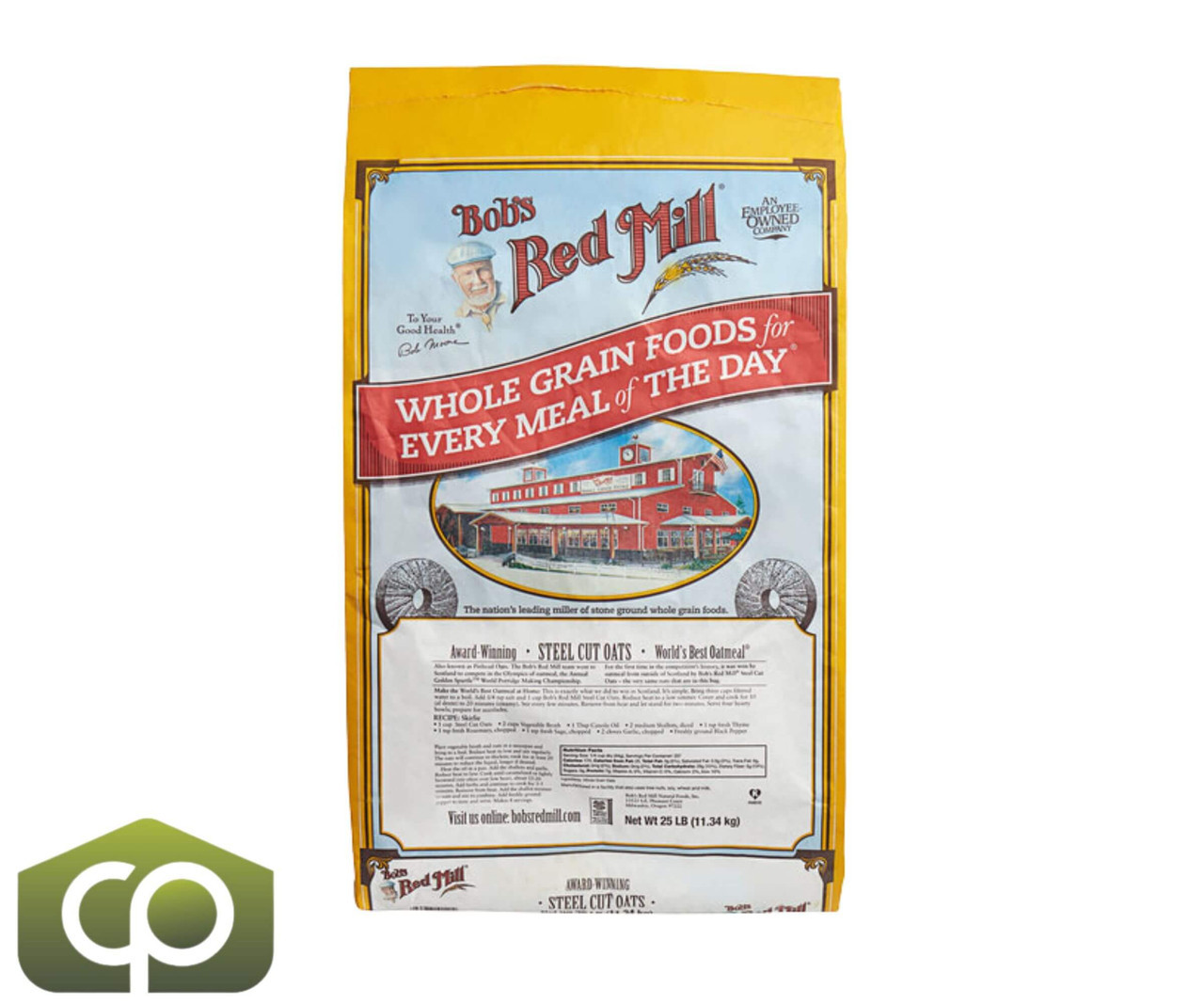 Bob's Red Mill 25 lb. (11.34 kg) Steel Cut Oats - Heart-Healthy Whole Grains (60 BAGS/PALLET) - Chicken Pieces