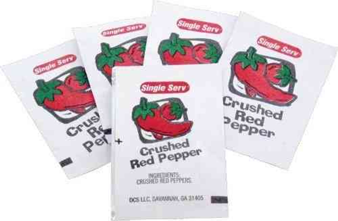 Crushed Red Pepper Bold Spice Portion Packets - 1g, 200/Case - Chicken Pieces