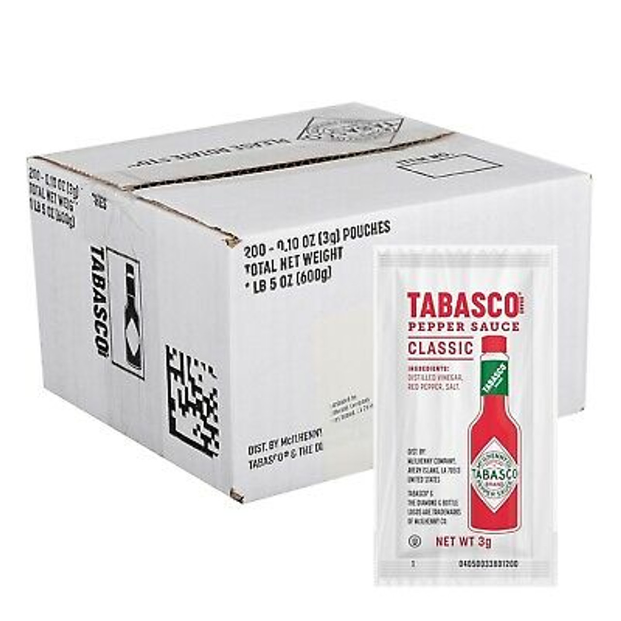 TABASCO® Original Hot Sauce Aged Pepper Portion Packets - 3g, 200/Case - Chicken Pieces
