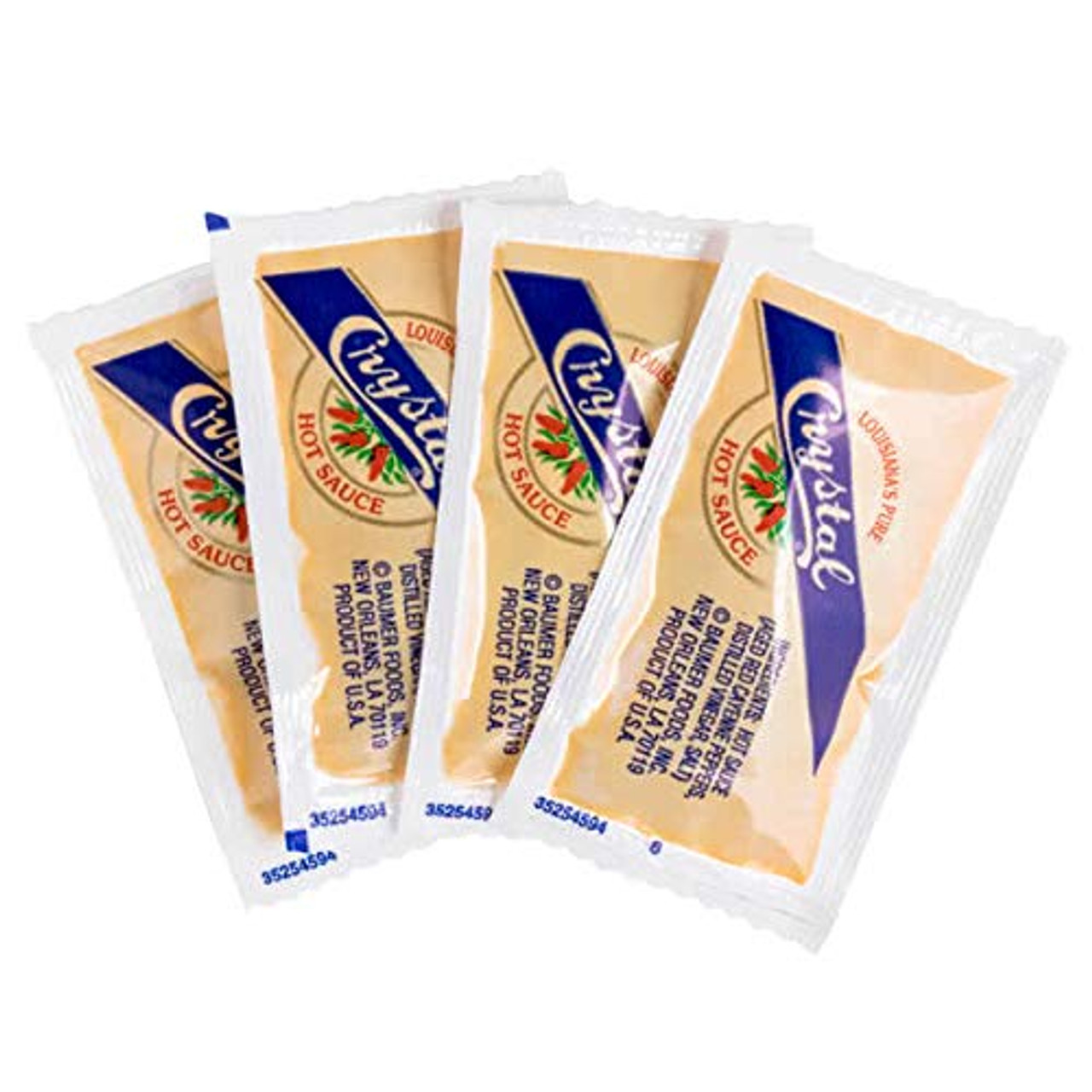 Crystal 3 Gram Hot Sauce Portion Packets - 200/Case | Bold Flavor Burst - Chicken Pieces