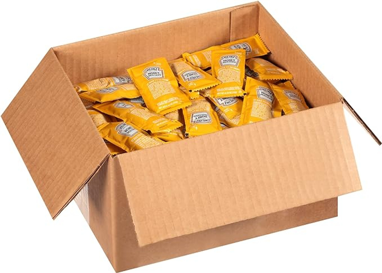 Heinz Honey Mustard Packets - 12g, 200/Case - Smooth & Tangy-Sweet Condiment - Chicken Pieces