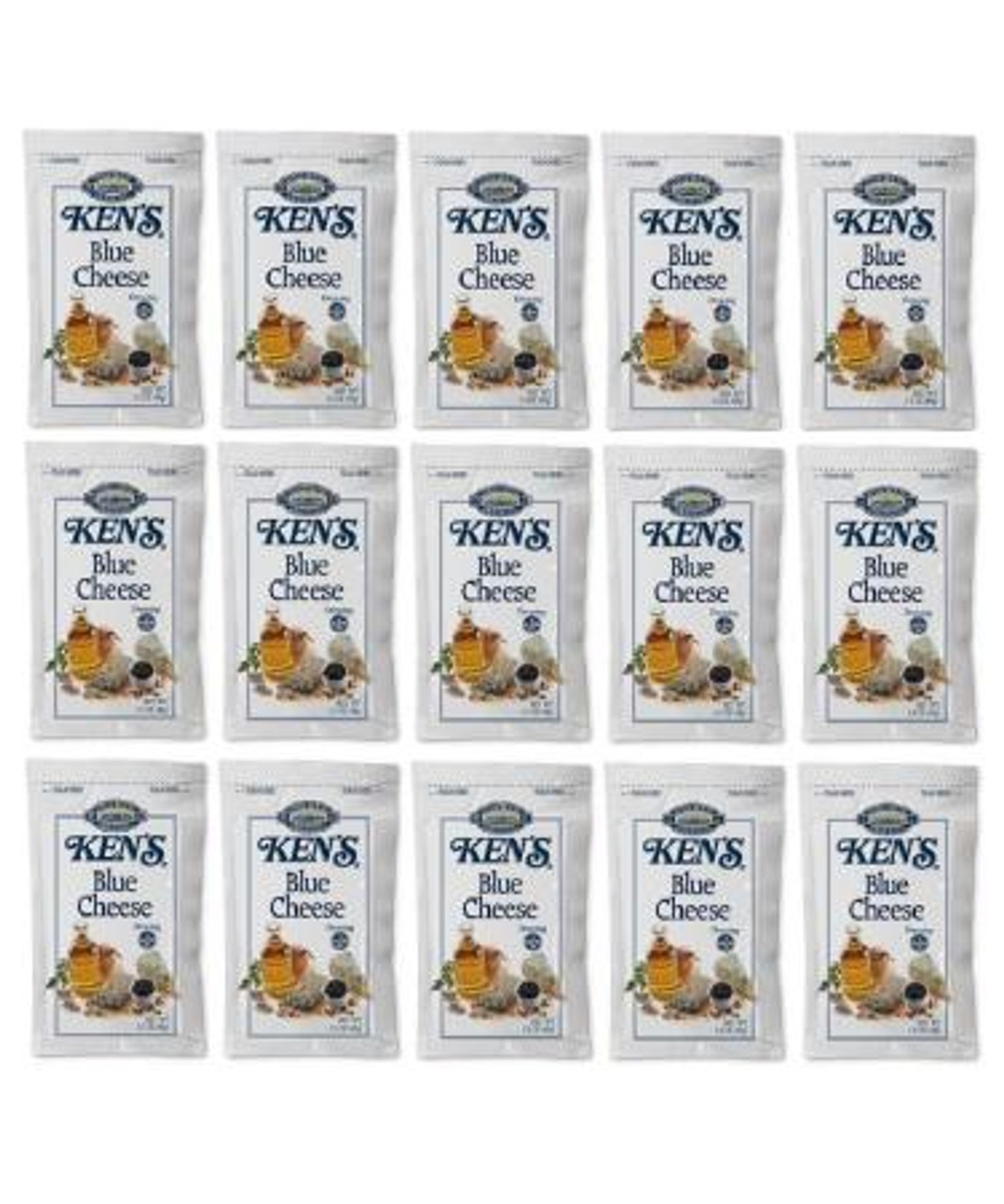 Ken's Foods 1.5 oz. Blue Cheese Dressing Packet - 60/Case - Creamy Dressing - Chicken Pieces