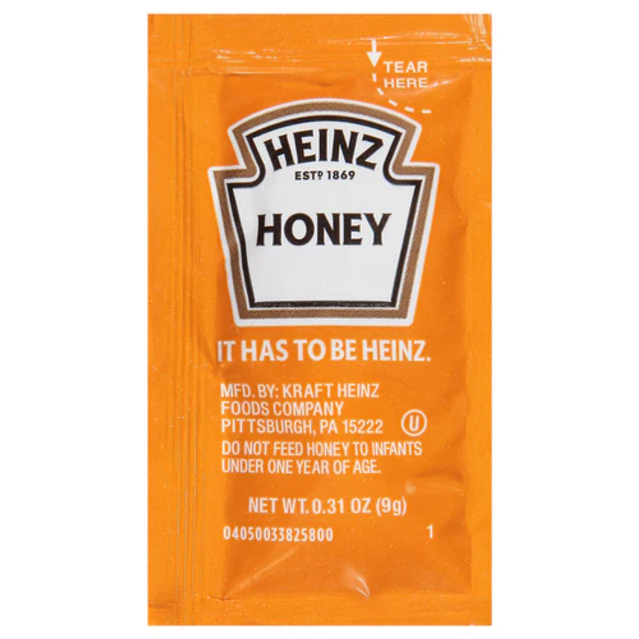 Heinz 9 Gram Honey Portion Packets - 200/Case - Grade A Honey with Pure - Chicken Pieces