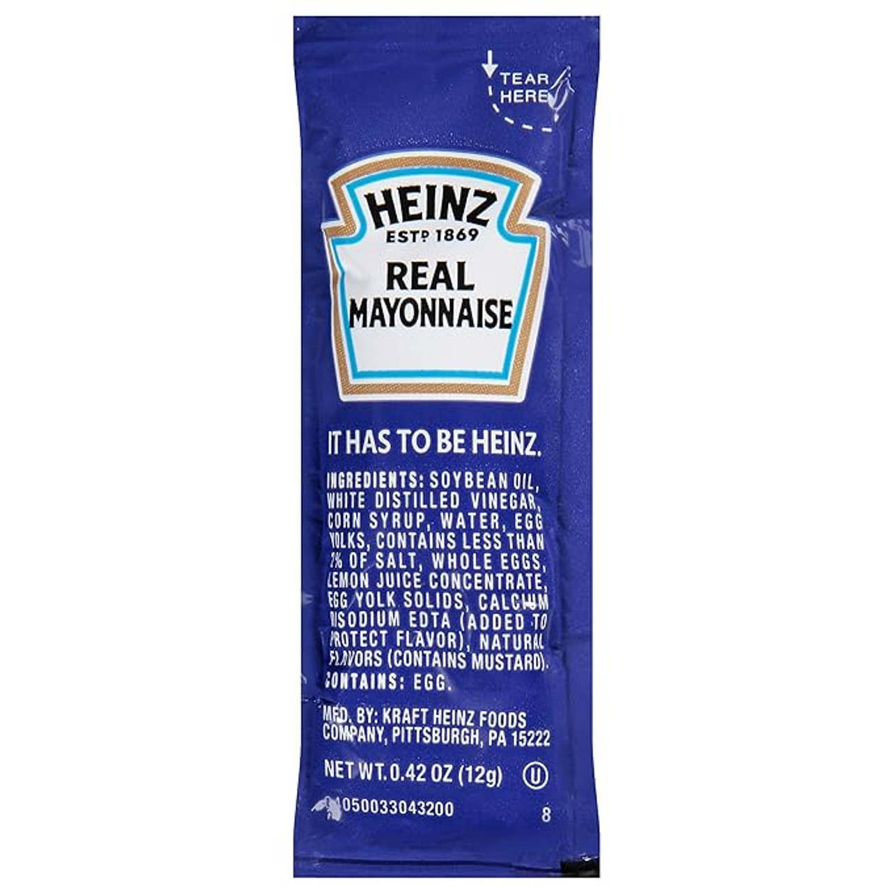 Heinz 12 Gram Mayonnaise Portion Packets - 200/Case - Classic, Balanced Taste - Chicken Pieces