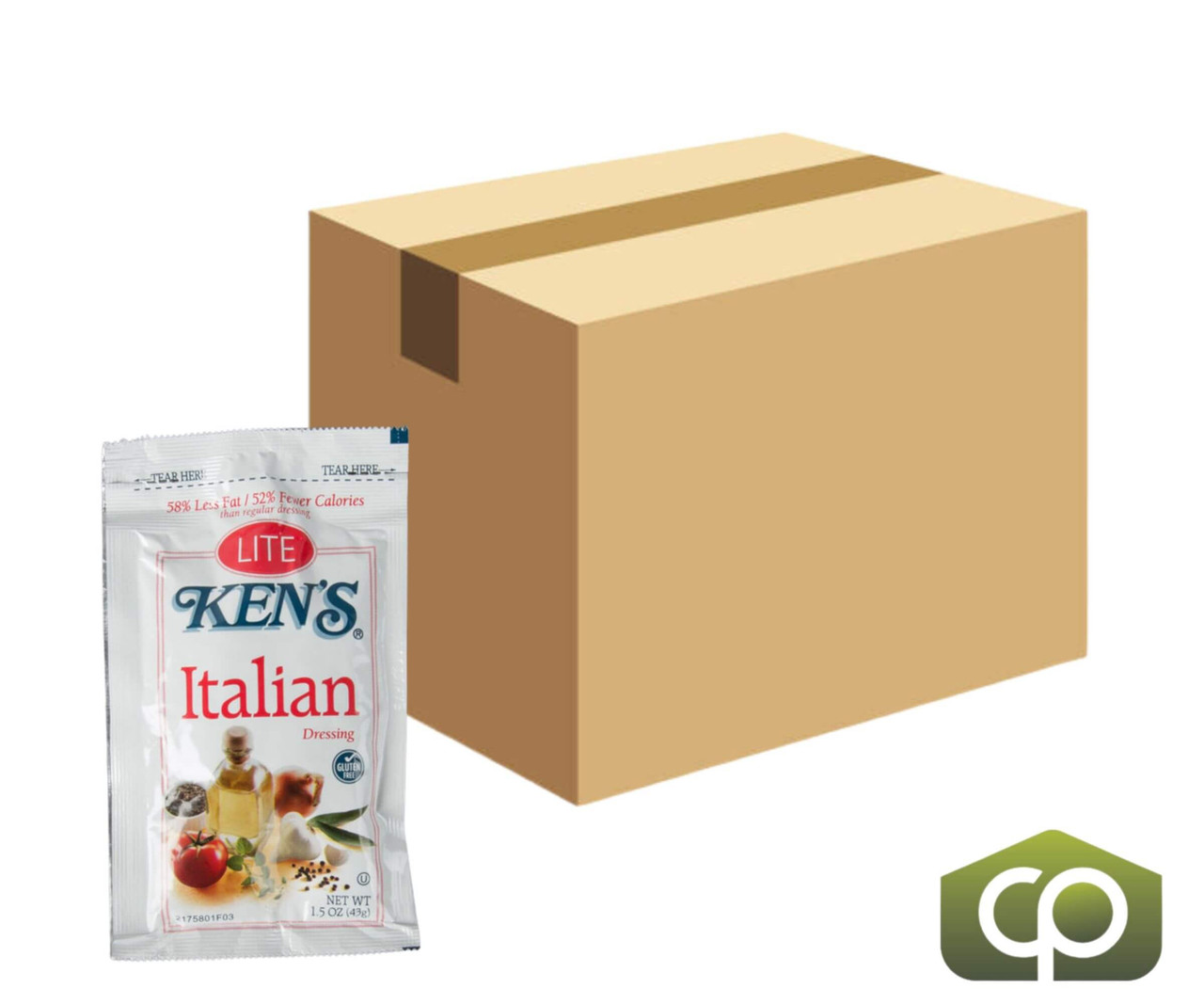 Ken's Foods 1.5 oz. Lite Italian Dressing Packet 60/Case Light on